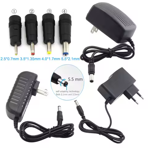 DC 5V 8V 9V 12V 15V Power Supply Adapter AC 100V-240V 1A 2A 3A Charger Converter DC 3.5x1.35 4.0x1.7