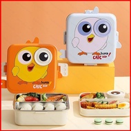 DC3 Random 1Pc Kids Cartoon Chicken Lunch Box 304 Stainless Steel Bento Container with Compartments
