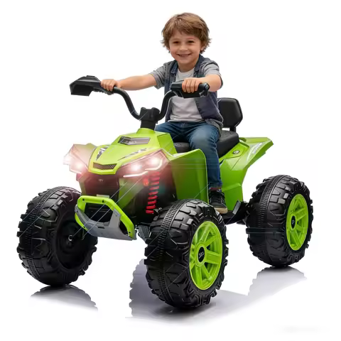 24V Kids ATV Ride on Car Electric Vehicle with LED Lights, High Low Speed, Horn, Music 4 Wheeler for