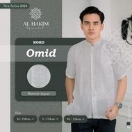 Baju Muslim Pria Koko Premium Lengan Pendek Al Hakim Omid Putih