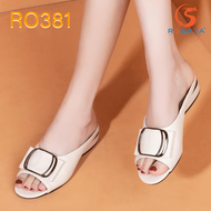 dép guốc thời trang ROSATA dép hở ngón ROSATA dép nữ bệt 2cm ROSATA mã RO381 màu ĐEN / KE