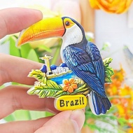3D Fridge Magnet Travel Souvenir Brazil Rio de Janeiro Sao Paulo Iguazu Falls Lencois Decor Gift
