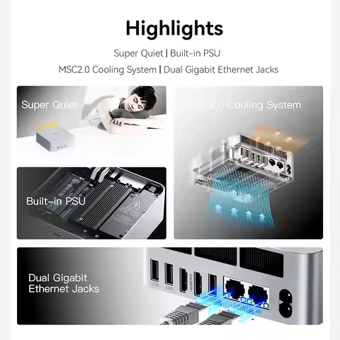 Beelink EQR6 6600U 6800H EQR7 7735HS Mini PC AMD Ryzen 5 LPDDR5 Memory 24GB SSD 500GB 1TB Wifi6 4K B