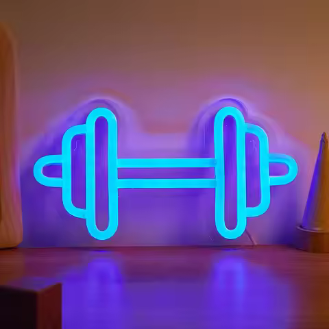 Chi-buy LED Neon Dumbbell USB Powered Neon Signs Decor Lamp Signs Birthday Gift Wall Art For Bedroom