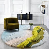 北歐風 手作 羊毛地毯 瑪律地夫海浪 客廳臥室床邊墊 家居裝飾