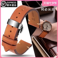 Original Men's leather watch strap suitable for Mido Longines Tudor Tissot IWC Rolex Armani handmade retro strap