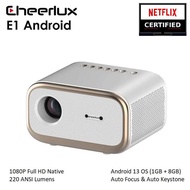 CHEERLUX E1 - SMART 1080P PROJECTOR 220 ANSI LUMENS - NETFLIX CERTIFIED