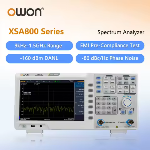 OWON Spectrum Analyzer With Tracking Generator XSA815TG 9kHz-1.5GHz -160dBm DANL 9 Inch TFT LCD USB 