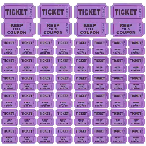 100 Pcs Raffle Tickets Event Ticket Labels Party Tickets Lottery Draw Ticket Paper Tickets Household