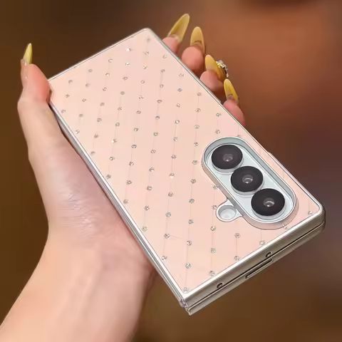 Bling Diamonds Leather Cases For Samsung Galaxy Z Fold 7 Plating Luxury Cover For Samsung Z Fold 6 z