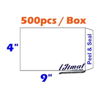 PEEL & SEAL WHITE ENVELOPE 4″ X 9″ 4x9 4 x 9 4' x 9' 4'x9' 102mm x 229mm 102mmx229mm 500PCS/BOX