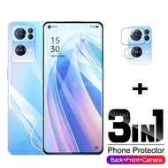 3in1 Front Back Hydrogel Film For Oppo Reno7 pro reno 7Z 8Z 7pro Reno8 Reno 7 Z 8 Pro 5G HD Back Camera Protection Full Cover Screen Protector Film Not Tempered Glass