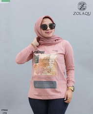 ZOLAQU ORIGINAL CTENU - KAOS WANITA SIZE LENGAN PANJANG KATUN COMBED