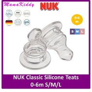 NUK Classic Standard Neck SILICONE Teats S1 0-6m / S2 6-18m S / M / L - 2 Pcs
