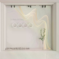 New live streaming room HD background wall, high-end 3D clothing, simple and sophisticated decoratio