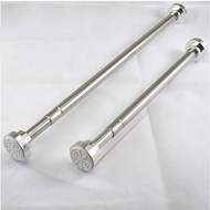 Non perforated stainless steel shower curtain rod telescopic rod Bathroom curtain rod hanging clothes rod drying clothes curtain rod telescopic rod