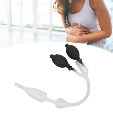 Enema Douche Silicone Enema Douche Bulb Side Openings Elastic Inflatable Double Bulb Flushing System