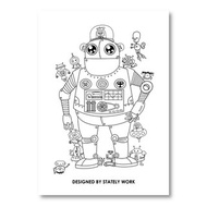 statelywork 機器人 明信片
