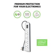 BELKIN 4-outlet Surge Protection Strip with 2M Power Cord BSV400af2M-MY