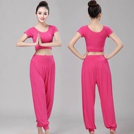 Set CROPTOP short sleeve (With Foam) ALIBABA COTTON Pants YOGA ZUMBA Women Super HOT