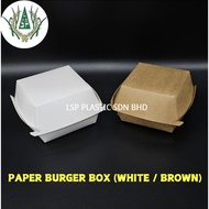 Burger Box / Paper Burger Box / Kraft Paper Box [50pcs±] - White / Brown
