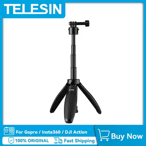 TELESIN Mini Quick Release Selfie Stick Tripod Portable Adjustable Length for GoPro Insta360 DJI Osm