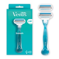 Gillette Venus Smooth Female Hair Removal Razor for Women 1 Handle & 2 Refill Blades