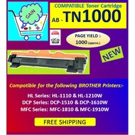 TN-1000 Compatible Toner for Brother Printers HL1110 1210W DCP1510 1610W MFC1810 1910W.