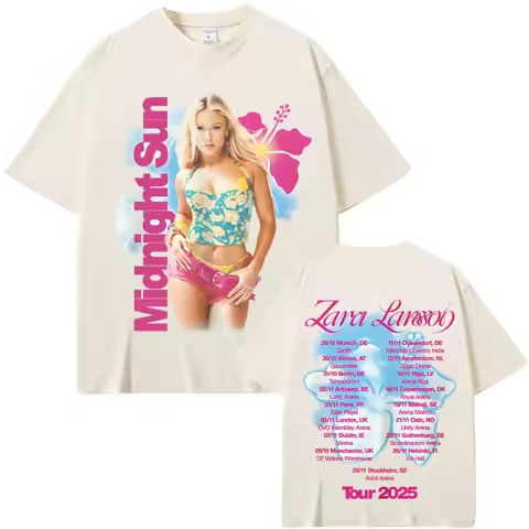 Singer Zara Larsson T shirt personality Clothes Year round clothing Oversized Couples Unisex Y2k Sho