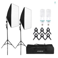 Andoer Video Equipment 2 Umbrella Softbox Tent Kit Video Equipment Studio Umbrella Softbox 135w Stan