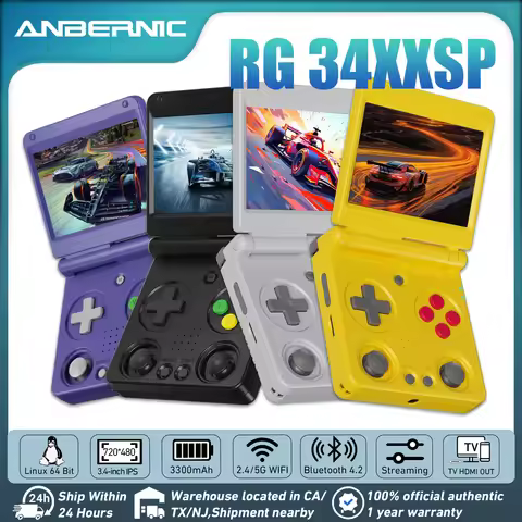 Anbernic RG34XXSP Retro Handheld Game Console Linux 64 Bit 3.4 inch IPS Screen 720*480 RG 34XXSP Ret
