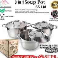 SUPRA Induction Pot Soup Pot 3 in 1 Stainless 10qt+13qt+22qt
