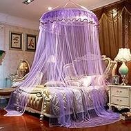 Mosquito Mesh Net for Bed Canopy Large Dome Hanging Bed Net Tent for Double Single Bed Mosquito Net for Girls Kids for Bedroom Decorative Travelling Camping, Purple