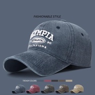 New Versatile Embroidered Three-Dimensional Letter Baseball Cap Men's Women's Washed Fading Distressed Worn White Awning Awning