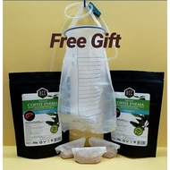2 x Natural Coffee Enema Powder (12.5gm x 20 sachets) FREE 1 x Disposable Enema Set 2000ml | Free Pe