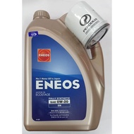 ENEOS (SAE 0W-20) FULLY SYNTHETIC ENGINE OIL 4L& ORIGINAL PERODUA OIL FILTER