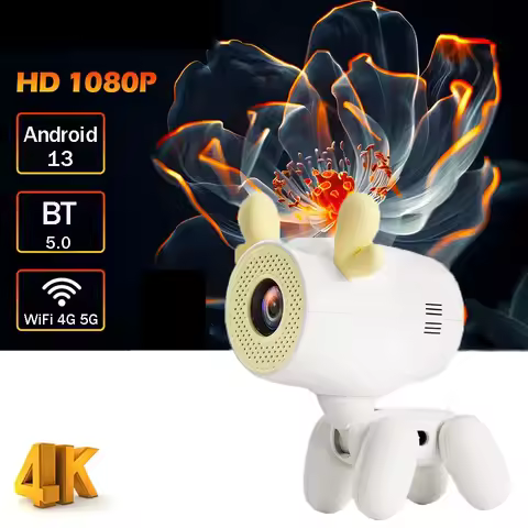 Q96 OHP Dog Projector Android13 Amlogic 950S Quad-Core Native 1280*720P 4G 5G WIFI 4G 5G BT5.0 HD 4K