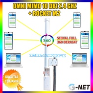 Outdoor Hotspot Wifi Antenna RtRW Net Omni Mimo GNet 2.4 GHz 10 dBi + Rocket M2