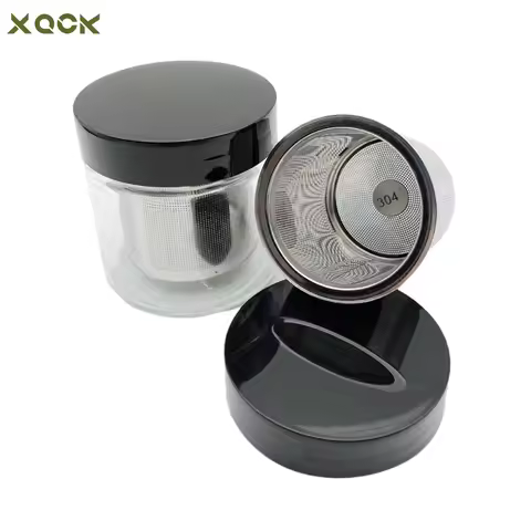 Diamond Cleaning Jar with Stainless Steel Sieve Jewellery Washing Cup Glass Gemstone Washer Ring Nec