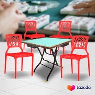 Prosperous All Year Long Foldable Mahjong Table WITH 4 Units of Huat Hoseh Series Mahjong Plastic Chair