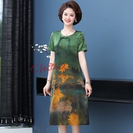 Váy trung niên nữ cao cấp V39 đầm dự tiệc dạ hội cho mẹ dáng suông A Bigsize thời trang cho người lớ