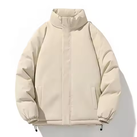 Winter Parkas Men Solid Color Thick Stand Collar Fashion Youthful Vitality Warm Jackets Male Loose S