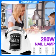 UV LED Nail Lamp 280W High Power Nail Gel Light Automatic Sensor Nail Dryer Light with 4 Timer Setti