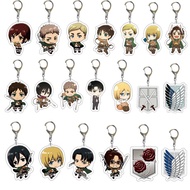 Anime Attack on Titan Levi Ackerman Eren Jaeger Key Chain Pendant Cosplay Two-sided Acrylic Keychain Keyring Prop