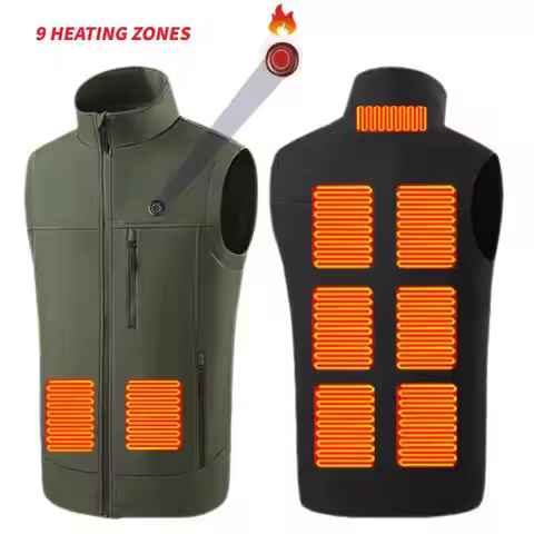 USB Heating Vest Jacket Men Winter Warm Vests 9 Zones Heated Coat 9Areas Self Heating Clothing Vest