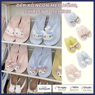 Cute kitty cat flip-flops with 3D embossed soft sole, 1.5 cm thick, non-slip, Korean style waterproo