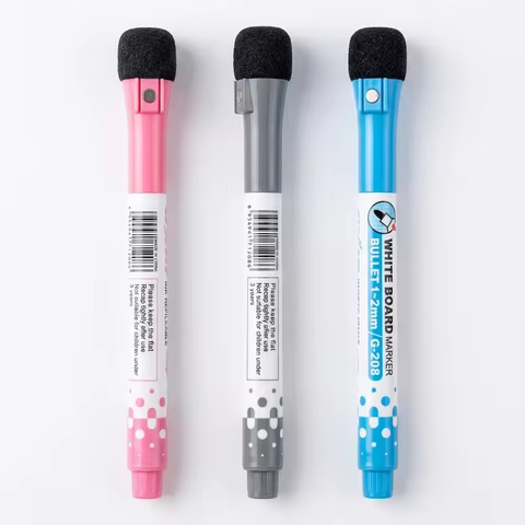 Magnetic dry-erase marker, whiteboard marker, ultra-fine tip odorless marker, bright color