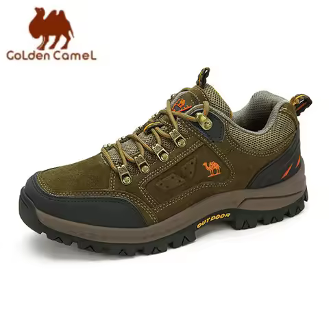 GOLDEN CAMEL Outdoors Hiking Shoes Women Anti-Slip Breathable Trekking Shoes for Men Climbing Leathe