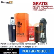 Rokok Elektrik Vape Teslaterminator 90w + Baterai + Liquid Terlaris