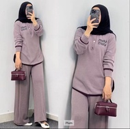 Setelan Kulot Import Wanita Lia Import // Oneset Knit Import Wanita Lia Terbaru Modern Kekinian